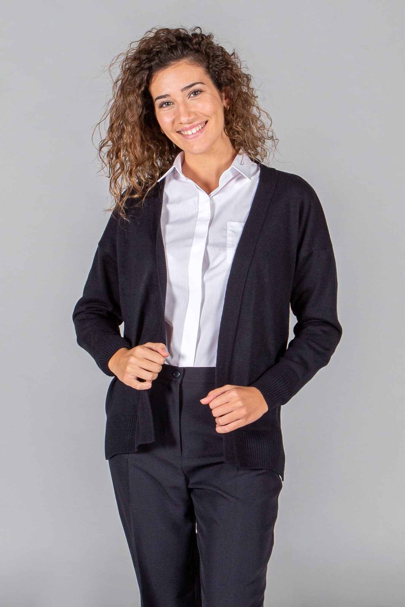 Cardigan donna senza bottoni