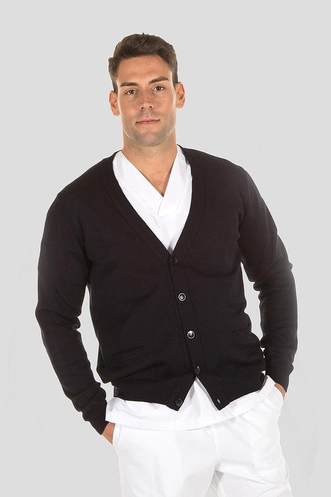 Cardigan uomo mistolana con tasche